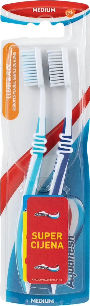 Aquafresh Flex Medium Četkica 1+1