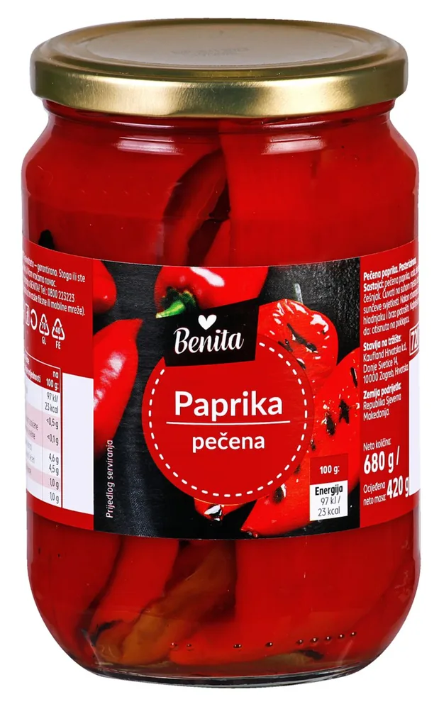 Benita paprika pečena 680g/420g