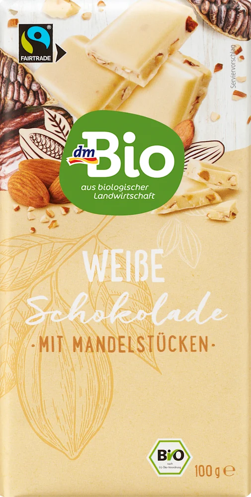dmBio bijela čok. s bademima 100 g