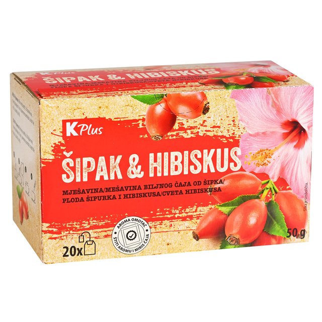 ČAJ K PLUS ŠIPAK HIBISKUS 20X2.5g
