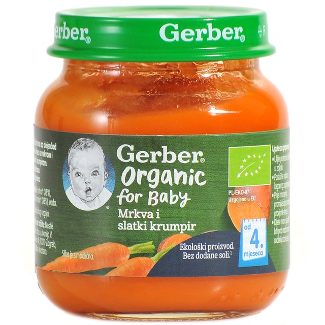 Gerber Organic kaš. mrkva/batat 5+ 125g