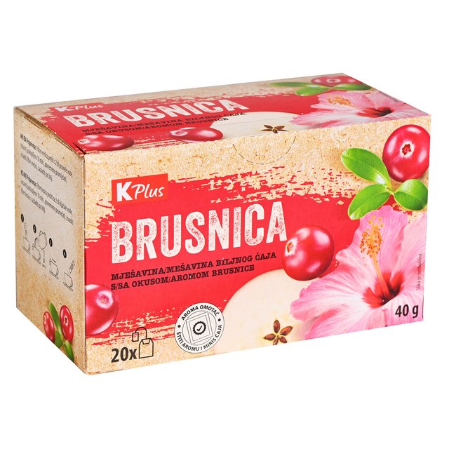 ČAJ K PLUS BRUSNICA 20X2g