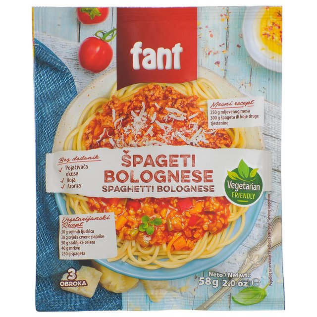 Za špagete Bolognese 58 g