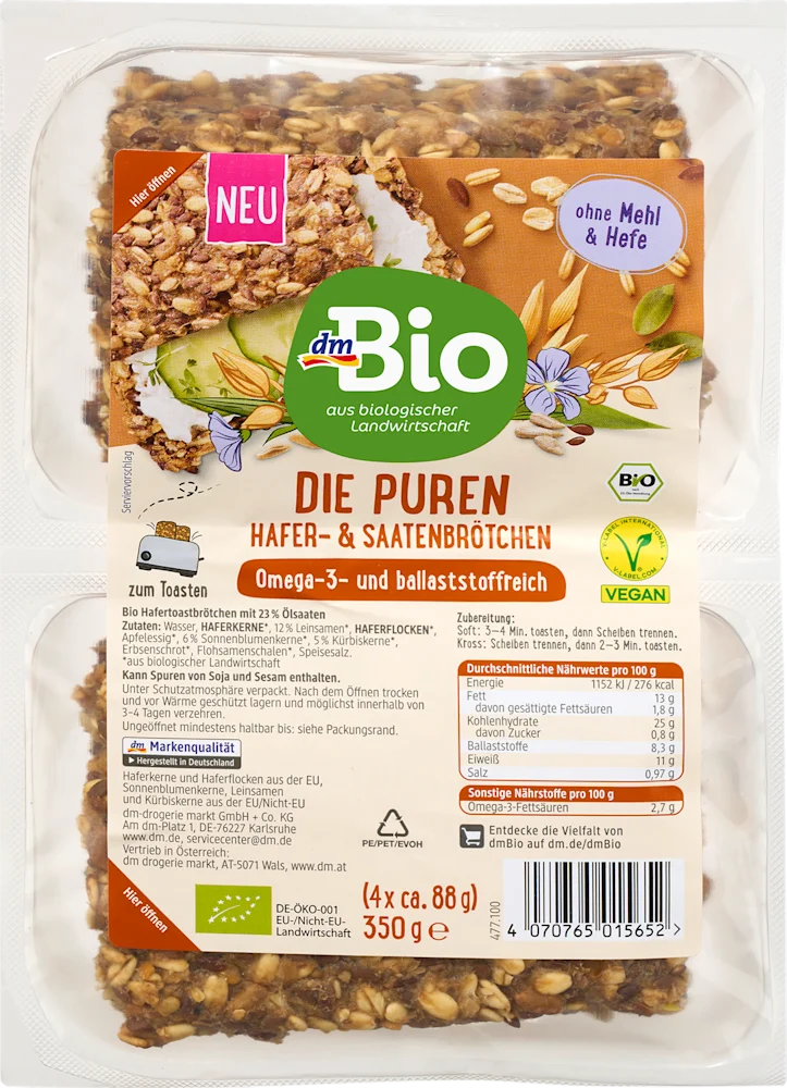 dmBio raženi tost kruščići 350 g