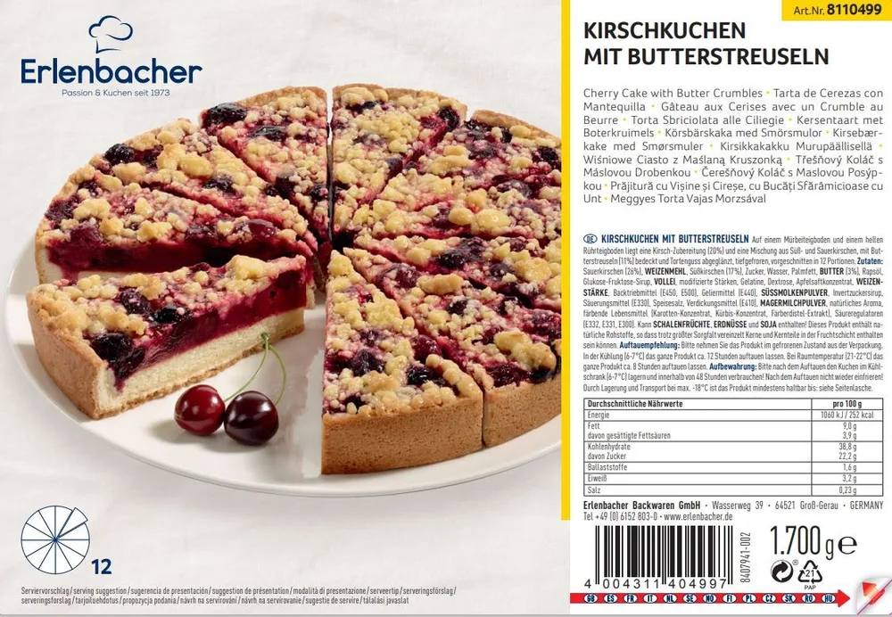 1700G KOLAČ VIŠNJA MASLAC 12/1