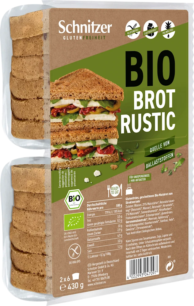 Schnitzer eko kruh  kriške/rustic 430g