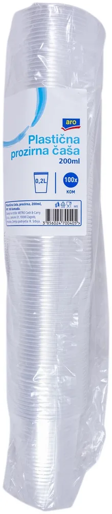 100/1 ARO PL. ČAŠE 0,2L, PROZ.