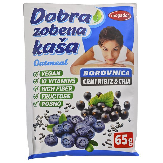 Dobra Zobena Kaša Chia, Borovnica i Crni Ribizl 65 g