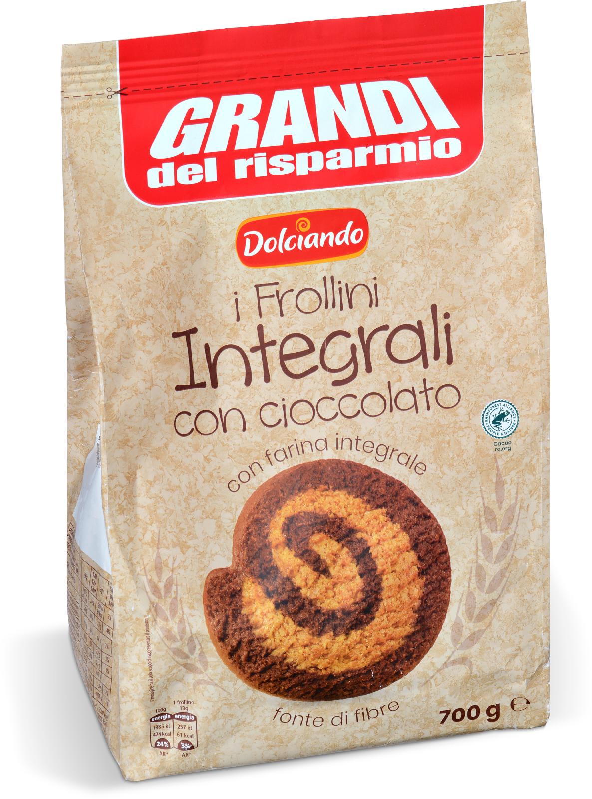 .KEKSI INTEGRALNI S ČOKOLADOM 700g