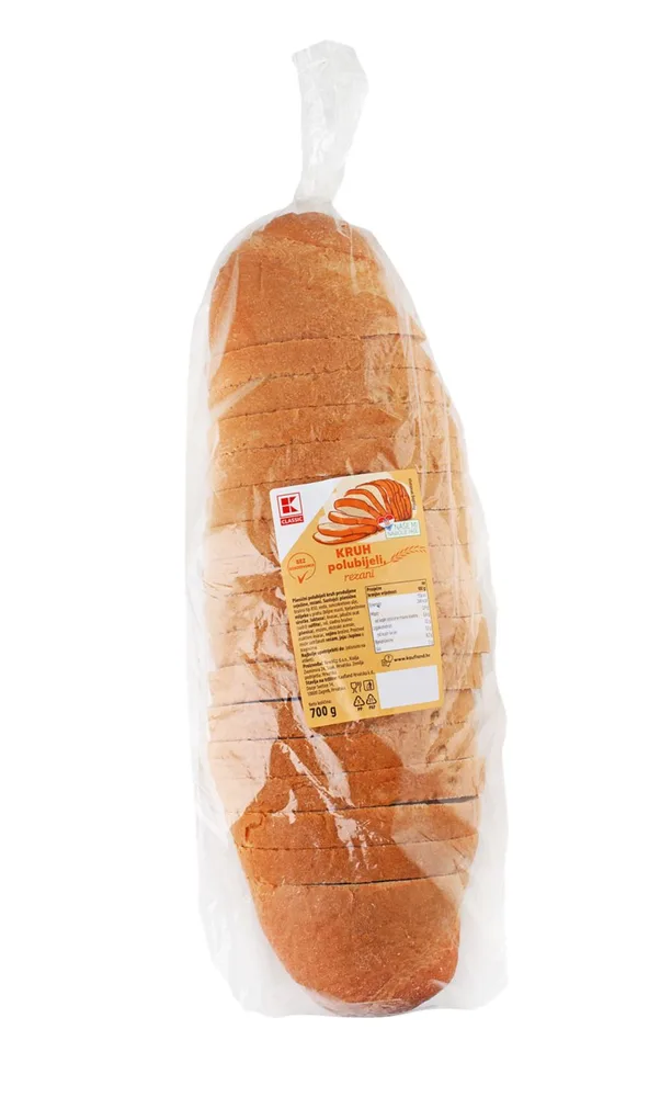 KLC. Kruh polubijeli rezani 700g