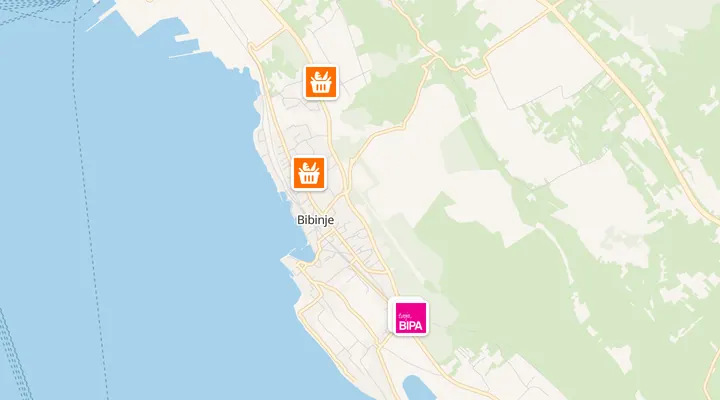 Karta trgovina u Bibinju