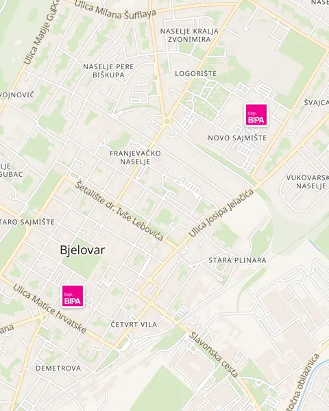 Karta trgovina Bipa u Bjelovaru