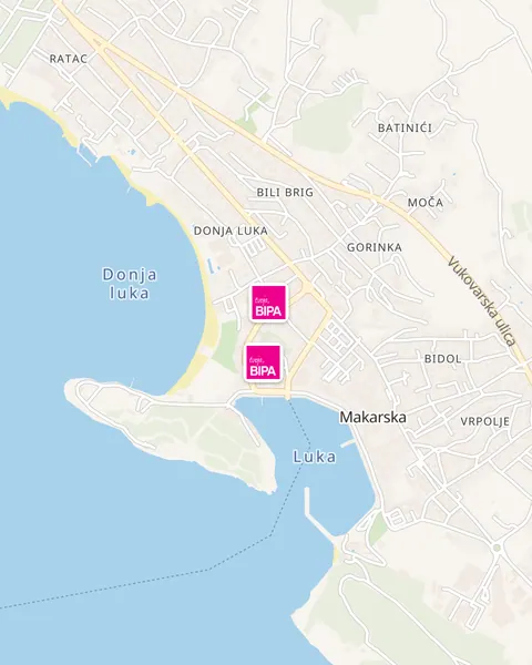 Karta trgovina Bipa u Makarskoj