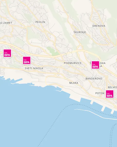 Karta trgovina Bipa u Rijeci