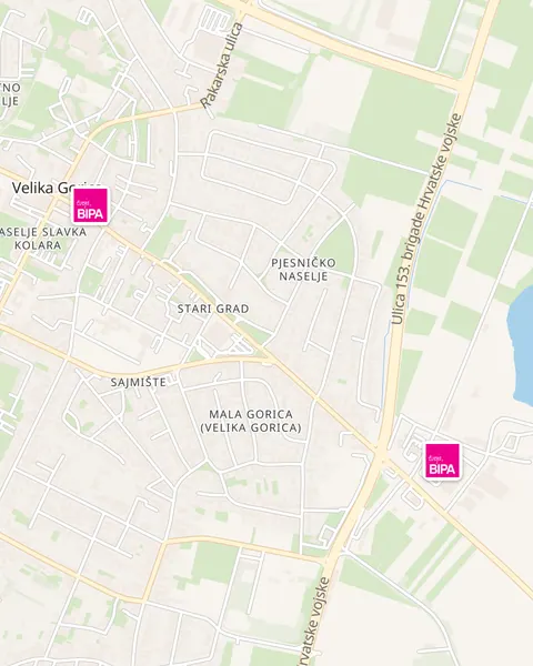 Karta trgovina Bipa u Velikoj Gorici