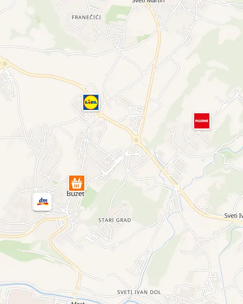 Karta trgovina u Buzetu