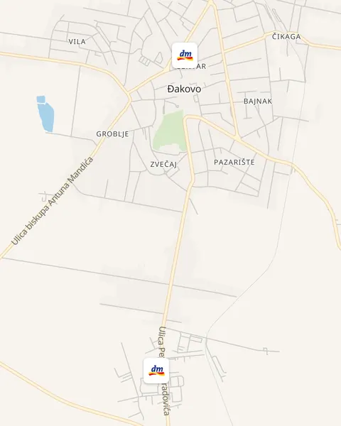 Karta trgovina dm u Đakovu