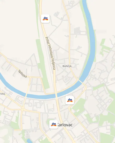Karta trgovina dm u Karlovcu