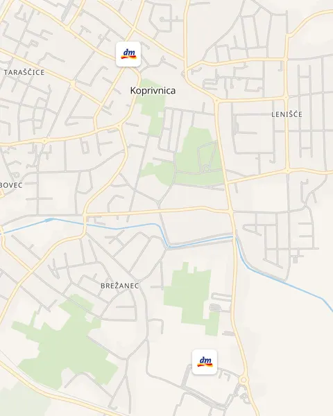 Karta trgovina dm u Koprivnici