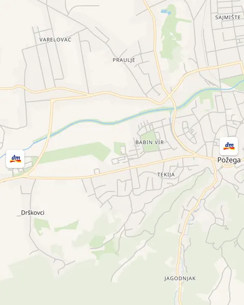 Karta trgovina dm u Požegi
