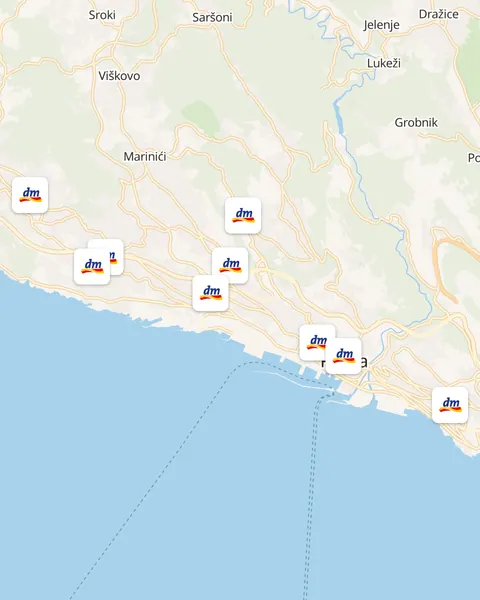 Karta trgovina dm u Rijeci