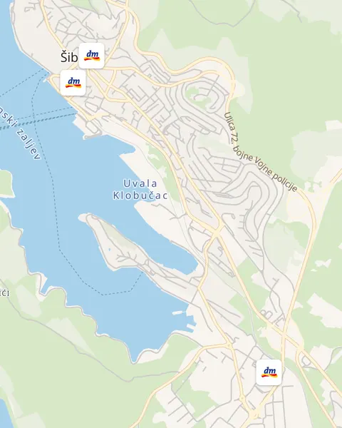 Karta trgovina dm u Šibeniku
