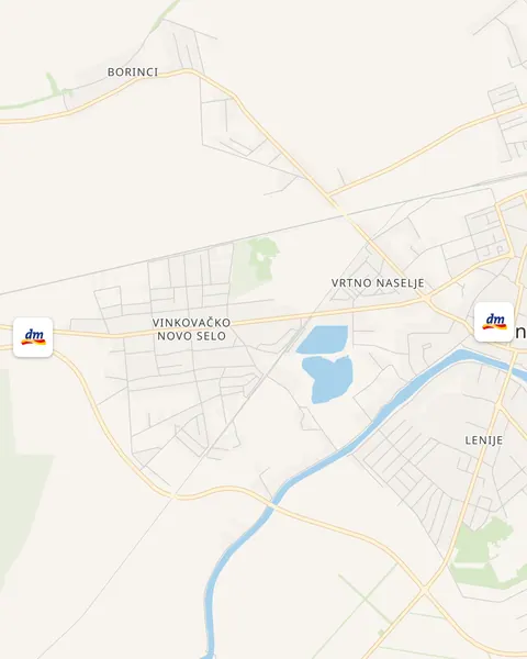 Karta trgovina dm u Vinkovcima