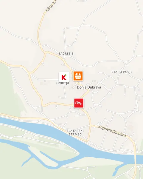 Karta trgovina u Donjoj Dubravi