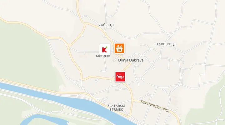 Karta trgovina u Donjoj Dubravi
