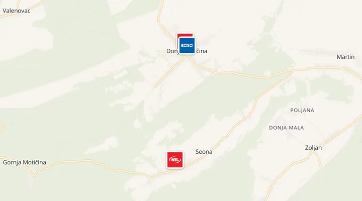 Karta trgovina u Donjoj Motičini
