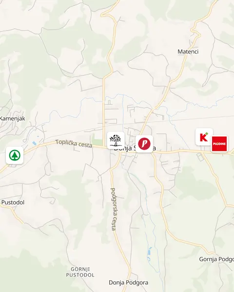 Karta trgovina u Donjoj Stubici