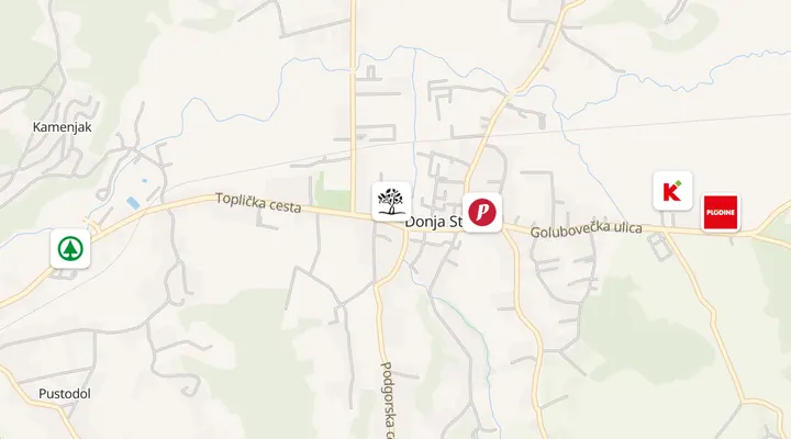 Karta trgovina u Donjoj Stubici