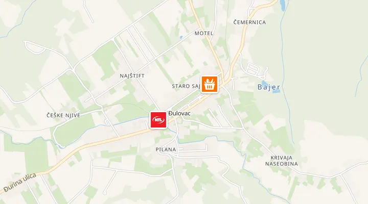 Karta trgovina u Đulovcu