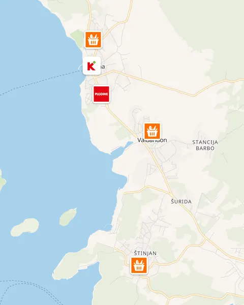Karta trgovina u Fažani