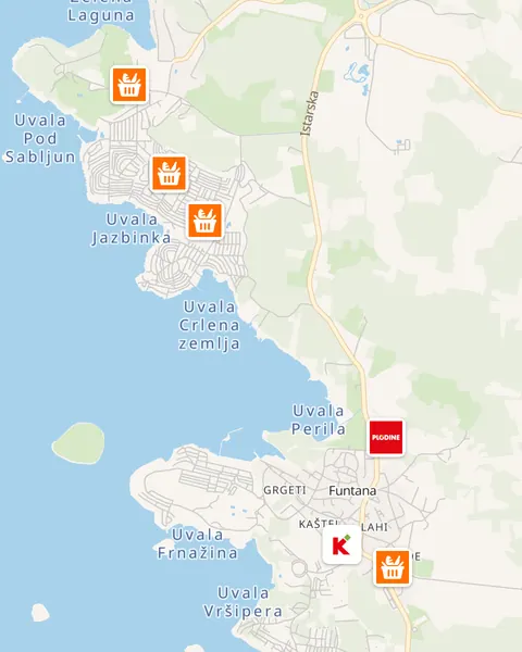 Karta trgovina u Funtani