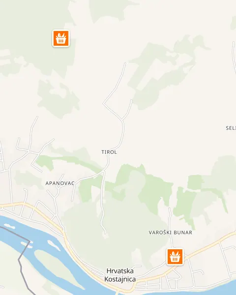 Karta trgovina u Hrvatskoj Kostajnici