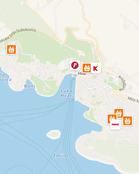 Karta trgovina u Hvaru