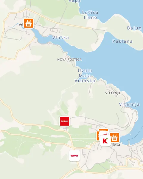 Karta trgovina u Jelsi