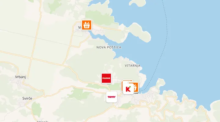Karta trgovina u Jelsi