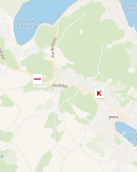 Karta trgovina u Jezeri