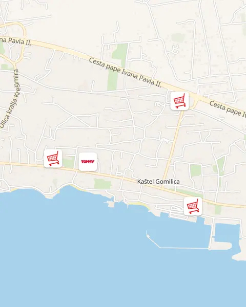Karta trgovina u Kaštel Gomilici