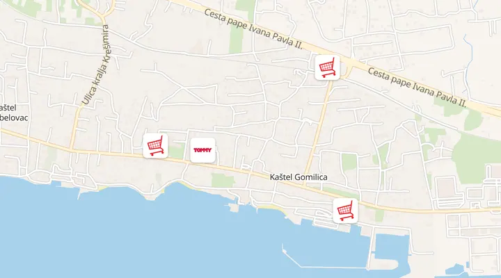 Karta trgovina u Kaštel Gomilici