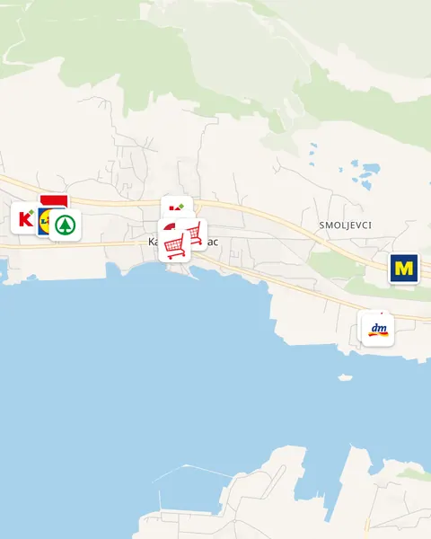 Karta trgovina u Kaštel Sućurcu