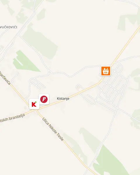 Karta trgovina u Kistanju