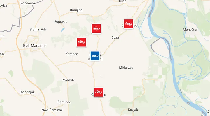 Karta trgovina u Kneževi Vinogradi