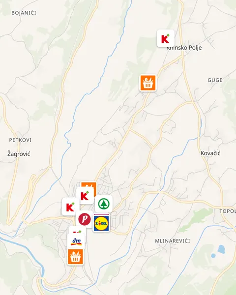 Karta trgovina u Kninu