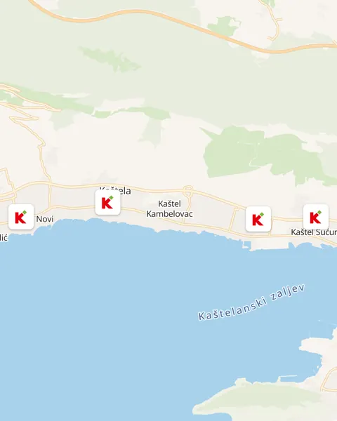 Karta trgovina Konzum u Kaštelima