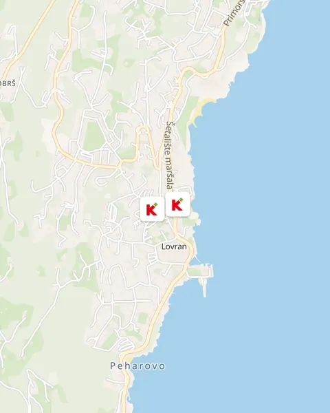 Karta trgovina Konzum u Lovranu