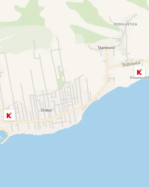 Karta trgovina Konzum u Orebiću