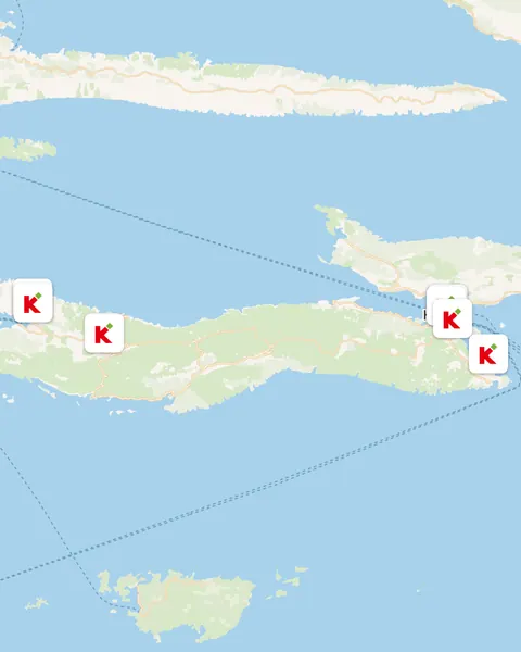 Karta trgovina Konzum na otoku Korčuli